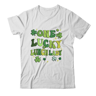 One Lucky Lunch Lady St Patricks Day Groovy Retro Shamrock Shirt & Hoodie | teecentury