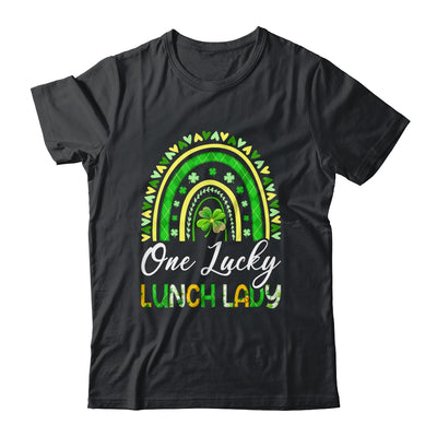 One Lucky Lunch Lady St Patricks Day Rainbow Leopard Shamrock Shirt & Hoodie | teecentury