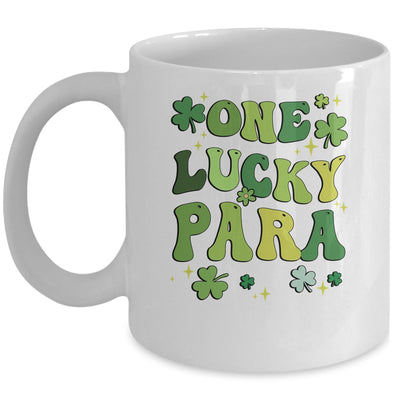 One Lucky Para St Patricks Day Cute Groovy Retro Shamrock Mug | teecentury