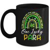 One Lucky Para St Patricks Day Cute Rainbow Leopard Shamrock Mug | teecentury