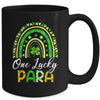 One Lucky Para St Patricks Day Cute Rainbow Leopard Shamrock Mug | teecentury