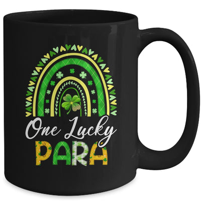 One Lucky Para St Patricks Day Cute Rainbow Leopard Shamrock Mug | teecentury