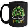 One Lucky Para St Patricks Day Cute Rainbow Leopard Shamrock Mug | teecentury