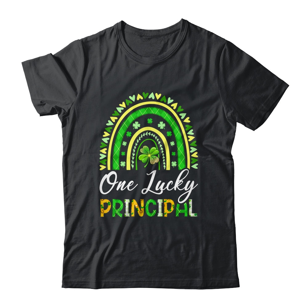 One Lucky Principal St Patricks Day Rainbow Leopard Shamrock Shirt & Hoodie | teecentury