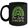 One Lucky Principal St Patricks Day Rainbow Leopard Shamrock Mug | teecentury