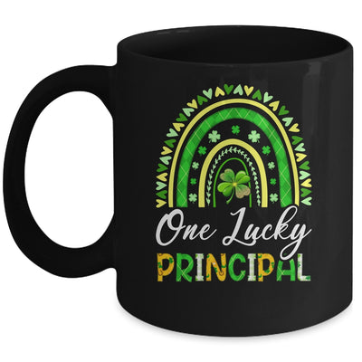 One Lucky Principal St Patricks Day Rainbow Leopard Shamrock Mug | teecentury