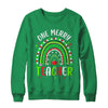 One Merry Teacher Christmas Rainbow Leopard Buffalo Plaid Shirt & Sweatshirt | teecentury