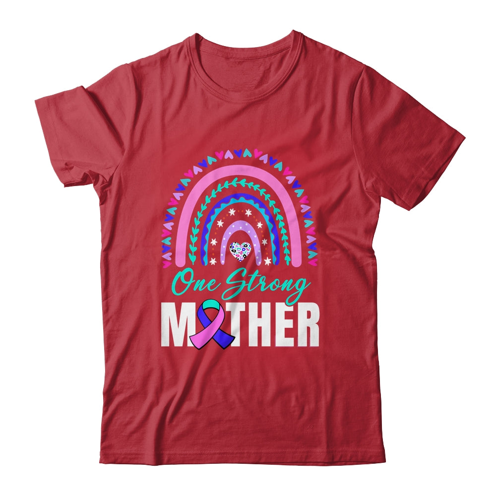 One Strong Mother Teal Rainbow Warrior Thyroid Cancer Month Shirt & Hoodie | teecentury