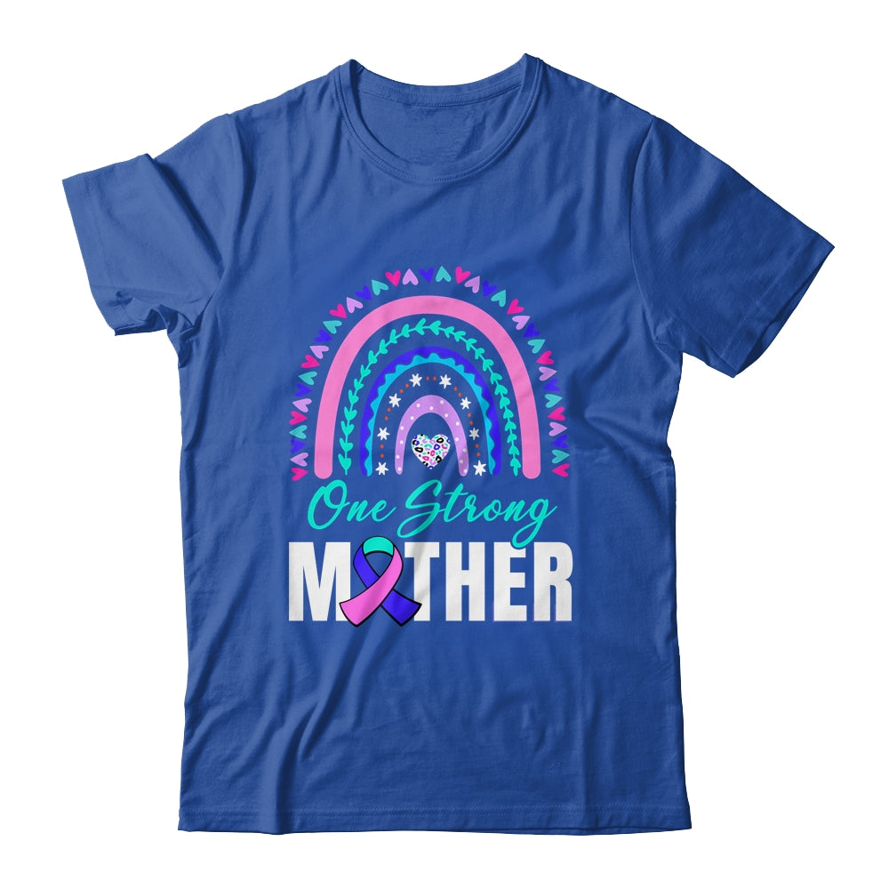 One Strong Mother Teal Rainbow Warrior Thyroid Cancer Month Shirt & Hoodie | teecentury