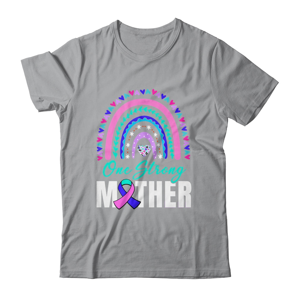 One Strong Mother Teal Rainbow Warrior Thyroid Cancer Month Shirt & Hoodie | teecentury