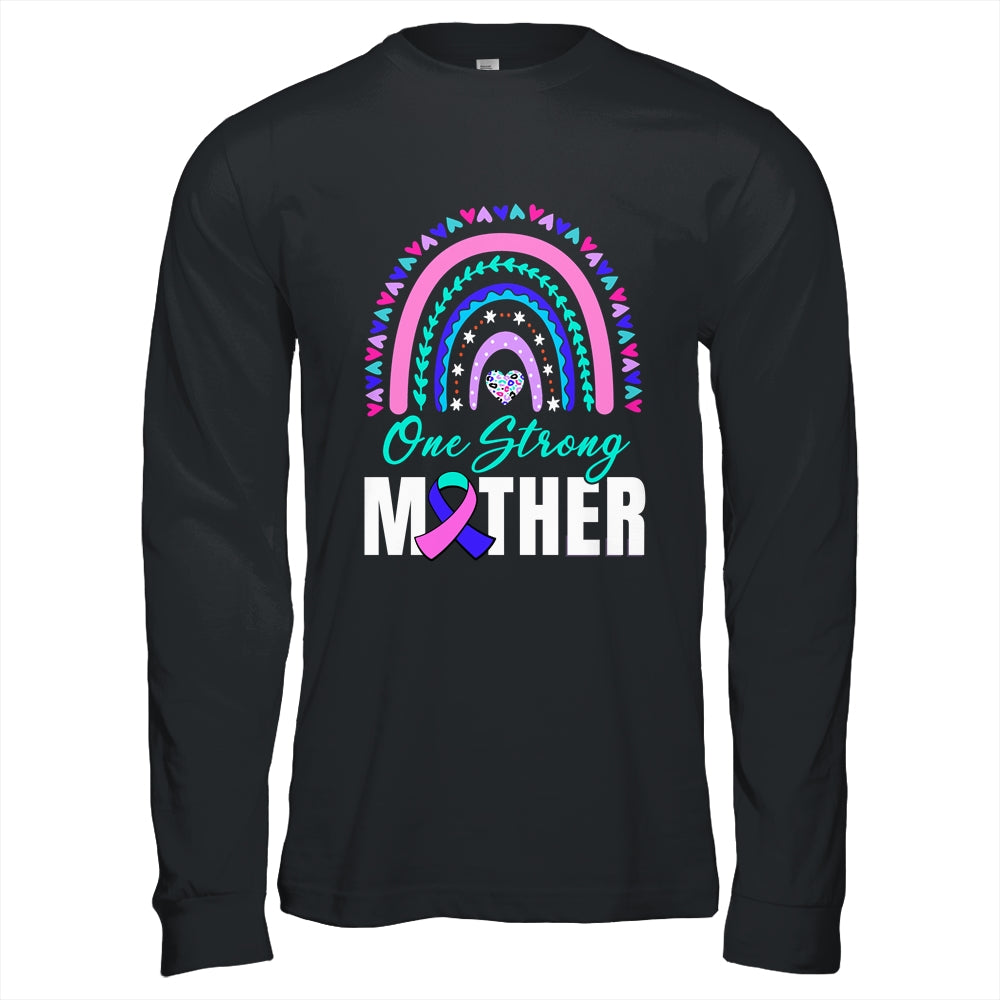 One Strong Mother Teal Rainbow Warrior Thyroid Cancer Month Shirt & Hoodie | teecentury
