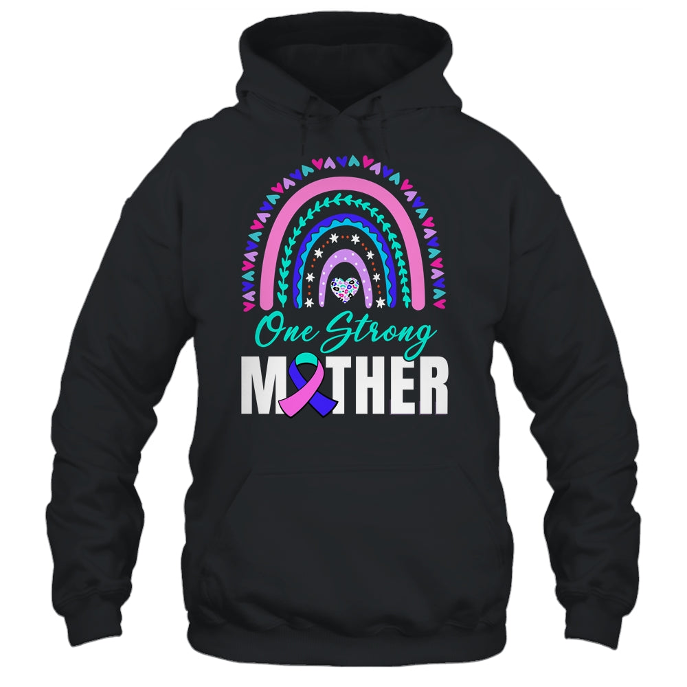 One Strong Mother Teal Rainbow Warrior Thyroid Cancer Month Shirt & Hoodie | teecentury