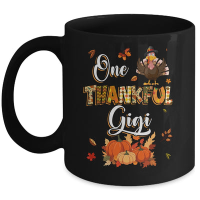 One Thankful Gigi Fall Leaves Autumn Grandma Thanksgiving Mug | teecentury