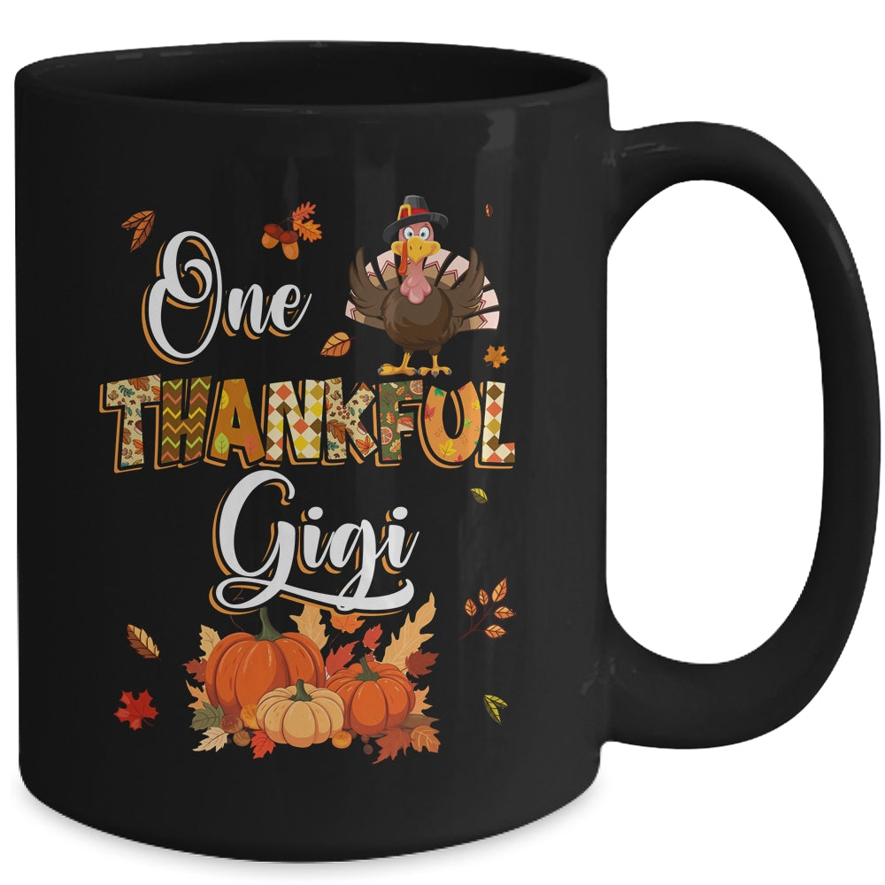 One Thankful Gigi Fall Leaves Autumn Grandma Thanksgiving Mug | teecentury