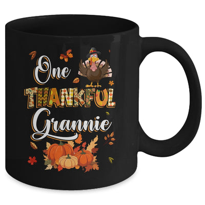 One Thankful Grannie Fall Leaves Autumn Grandma Thanksgiving Mug | teecentury