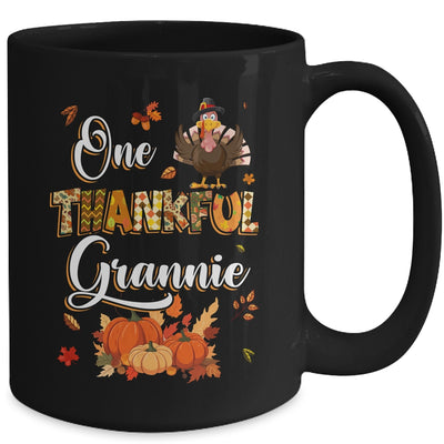 One Thankful Grannie Fall Leaves Autumn Grandma Thanksgiving Mug | teecentury