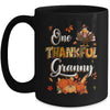 One Thankful Granny Fall Leaves Autumn Grandma Thanksgiving Mug | teecentury