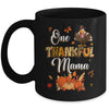 One Thankful Mama Fall Leaves Autumn Grandma Thanksgiving Mug | teecentury