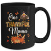 One Thankful Mama Fall Leaves Autumn Grandma Thanksgiving Mug | teecentury