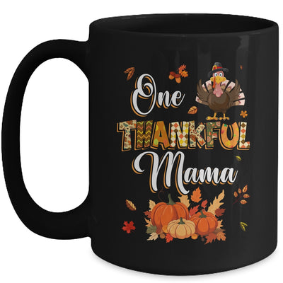 One Thankful Mama Fall Leaves Autumn Grandma Thanksgiving Mug | teecentury