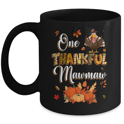 One Thankful Mawmaw Fall Leaves Autumn Grandma Thanksgiving Mug | teecentury