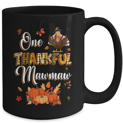One Thankful Mawmaw Fall Leaves Autumn Grandma Thanksgiving Mug | teecentury