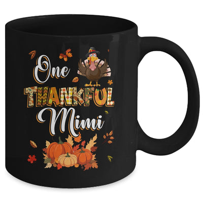 One Thankful Mimi Fall Leaves Autumn Grandma Thanksgiving Mug | teecentury