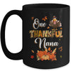 One Thankful Nana Fall Leaves Autumn Grandma Thanksgiving Mug | teecentury