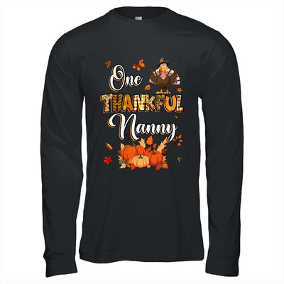 One Thankful Nanny Fall Leaves Autumn Grandma Thanksgiving Shirt & Hoodie | teecentury