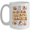 One Thankful Teacher Thanksgiving Retro Groovy Fall Teachers Mug | teecentury