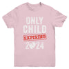 Only Child Expires In 2024 For New Big Brother Or Sister Youth Shirt | teecentury