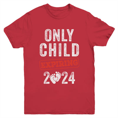 Only Child Expires In 2024 For New Big Brother Or Sister Youth Shirt | teecentury