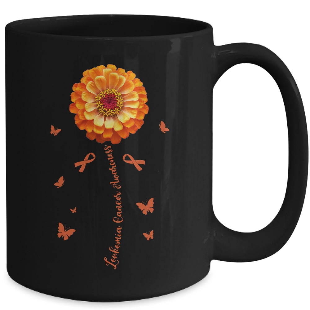 Orange Ribbon Flower Leukemia Awareness Blood Cancer Women Mug | teecentury