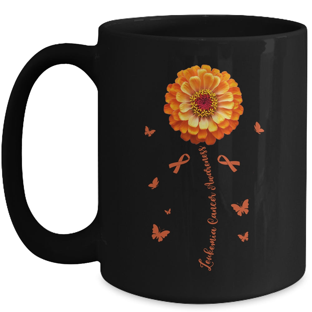 Orange Ribbon Flower Leukemia Awareness Blood Cancer Women Mug | teecentury