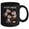 Otter Chaos Funny Sea Otters Doughnut Pun Animal Lover Mug | teecentury