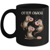 Otter Chaos Funny Sea Otters Doughnut Pun Animal Lover Mug | teecentury