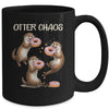 Otter Chaos Funny Sea Otters Doughnut Pun Animal Lover Mug | teecentury