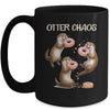 Otter Chaos Funny Sea Otters Doughnut Pun Animal Lover Mug | teecentury