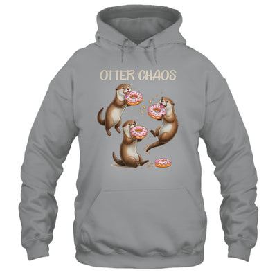 Otter Chaos Funny Sea Otters Doughnut Pun Animal Lover Shirt & Tank Top | teecentury