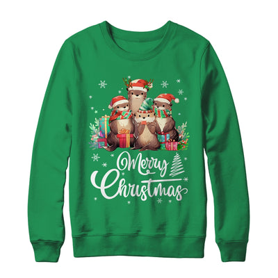 Otter Christmas Funny Xmas Lights Animals Lover Shirt & Sweatshirt | teecentury