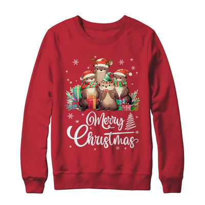 Otter Christmas Funny Xmas Lights Animals Lover Shirt & Sweatshirt | teecentury