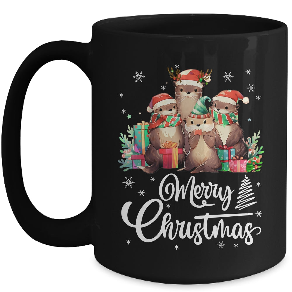 Otter Christmas Funny Xmas Lights Animals Lover Mug | teecentury