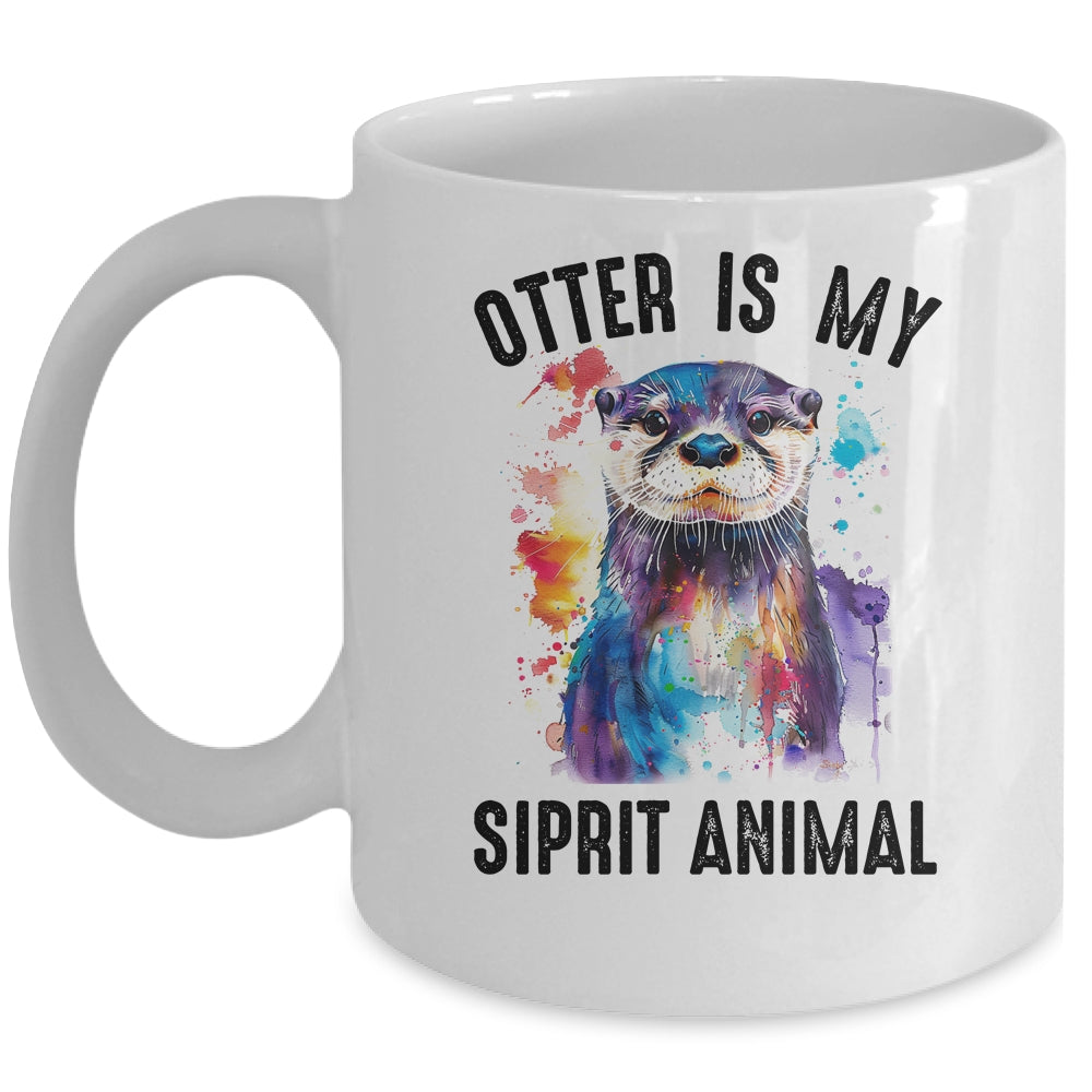Otter Is My Spirit Animal Funny Graphic Painting Otter Lover Mug | teecentury