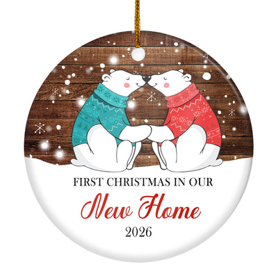 Our First Christmas As Mr And Mrs 2025 Bear Christmas Tree For Wedding Newlywed Couple Tree Ornament | teecentury
