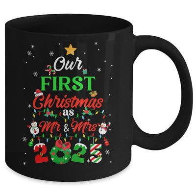 Our First Christmas As Mr And Mrs 2025 Couple Wife Husband Mug | teecentury