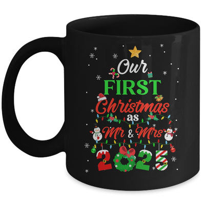Our First Christmas As Mr And Mrs 2025 Couple Wife Husband Mug | teecentury