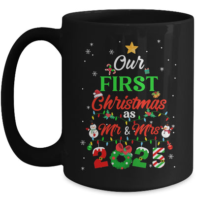 Our First Christmas As Mr And Mrs 2025 Couple Wife Husband Mug | teecentury