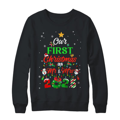 Our First Christmas As Mr And Mrs 2025 Couple Wife Husband Shirt & Sweatshirt | teecentury
