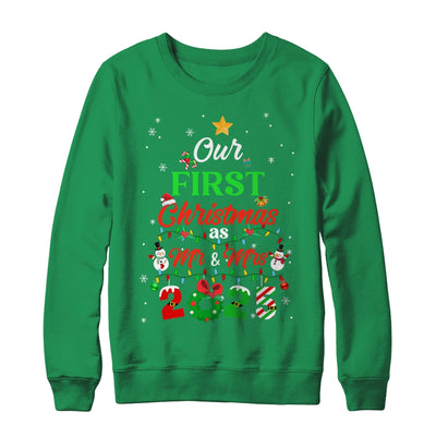 Our First Christmas As Mr And Mrs 2025 Couple Wife Husband Shirt & Sweatshirt | teecentury