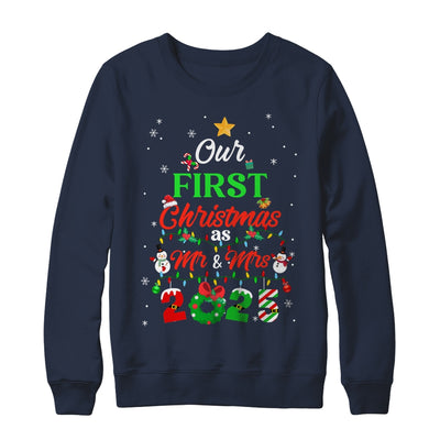 Our First Christmas As Mr And Mrs 2025 Couple Wife Husband Shirt & Sweatshirt | teecentury